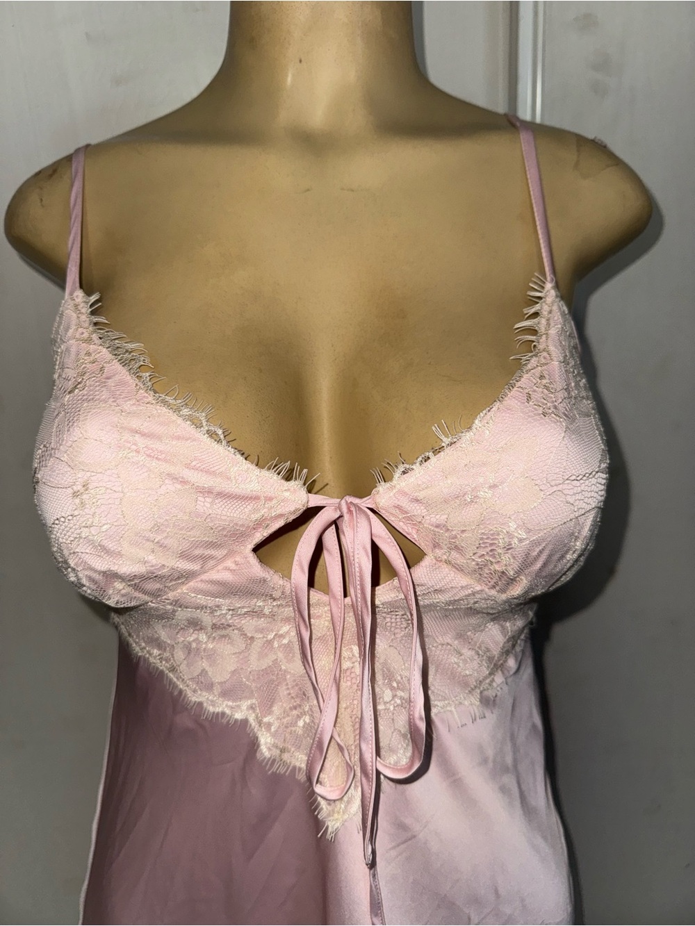 wild fable Pink Satin Lace-Trim Mini Slip Dress - Picture 5 of 7